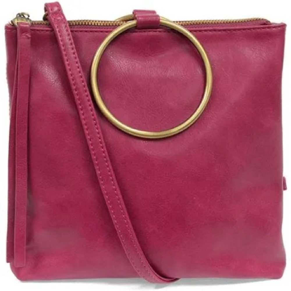 NWOT - Joy Susan Fuchsia Crossbody Bag with Gold Ring Handle